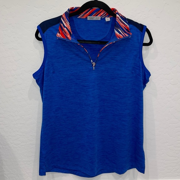 Bermuda Sands Tops - BERMUDA SANDS Women’s Golf & Lifestyle Short Sleeve Polo w/ Zip Neck Size Large